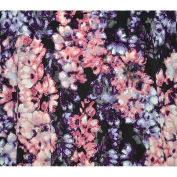 Catherines Watercolor Floral Blouse Size 3X 26W V-Neck 3/4 Sleeve Stretch Office - Picture 7 of 9